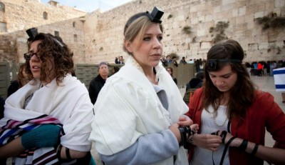 Women wearing tefilin in Jerusalem. | Photo by Michal Fattal