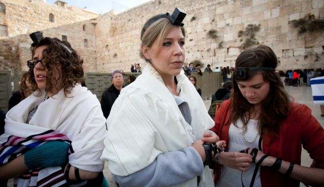 Women wearing tefilin in Jerusalem. | Photo by Michal Fattal