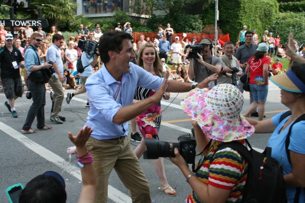 Justin Trudeau at Vancouver Pride in 2015. | Supplied by vl04 - Flickr [CC BY 2.0] via Wikimedia Commons.