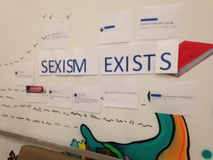 YU's Nagel Wall covered in anonymous sexist quotes from YU students. | Photo via the YU Observer.